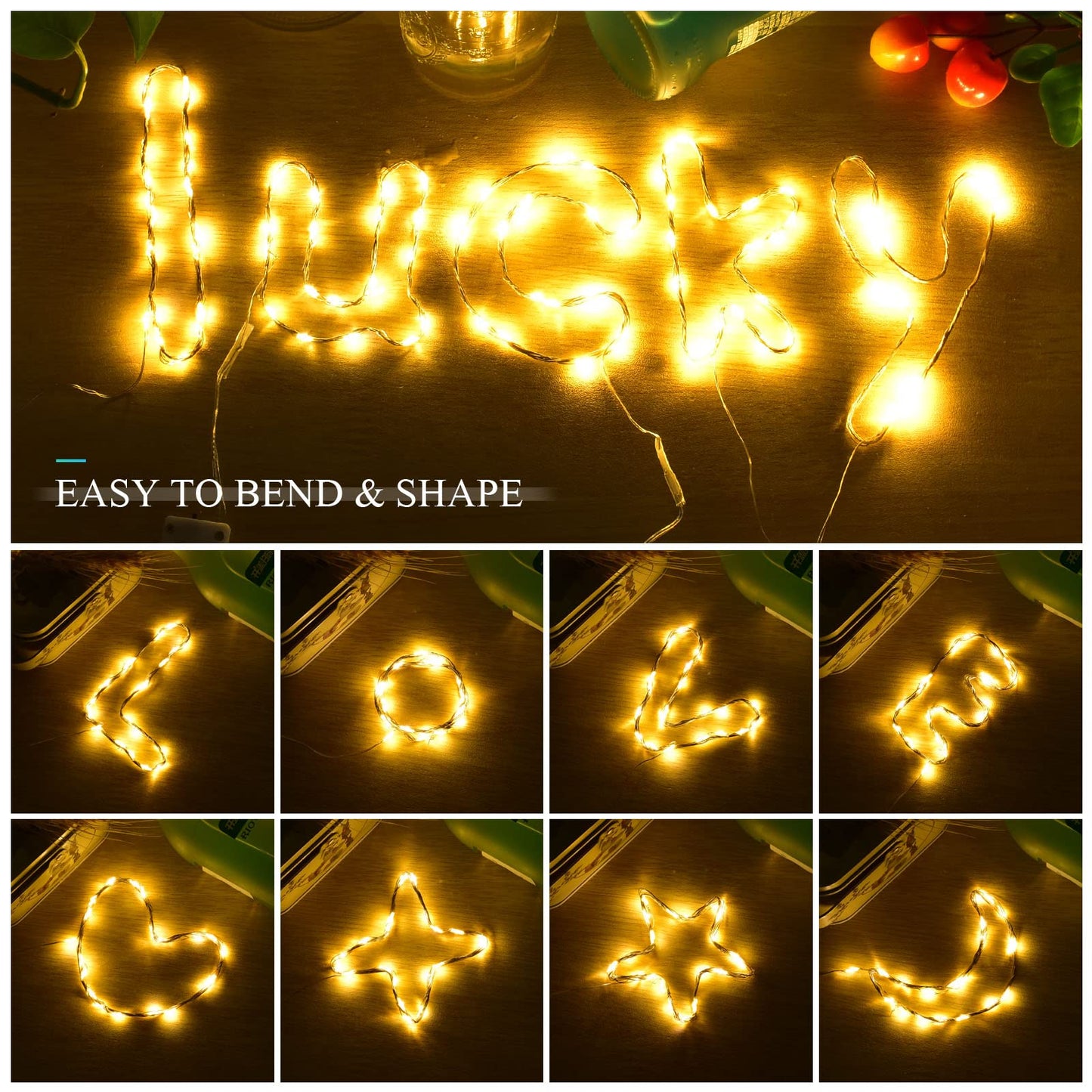 BROTOU LED String Lights, 2M 20 LED Battery Operated Fairy Lights, Waterproof Silver Plated Copper Wire Lights for in/Outdoor Decor, Christmas, Halloween, Valentine, Birthday (Warm White, 15 Pack)