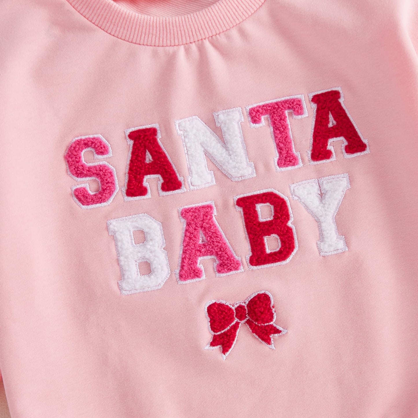 BemeyourBBs Baby Girl Christmas Outfit Santa Baby Girl Bubble Romper Sweatshirt Cute Newborn Infant Winter Clothes (0-3 Months, santa baby B)