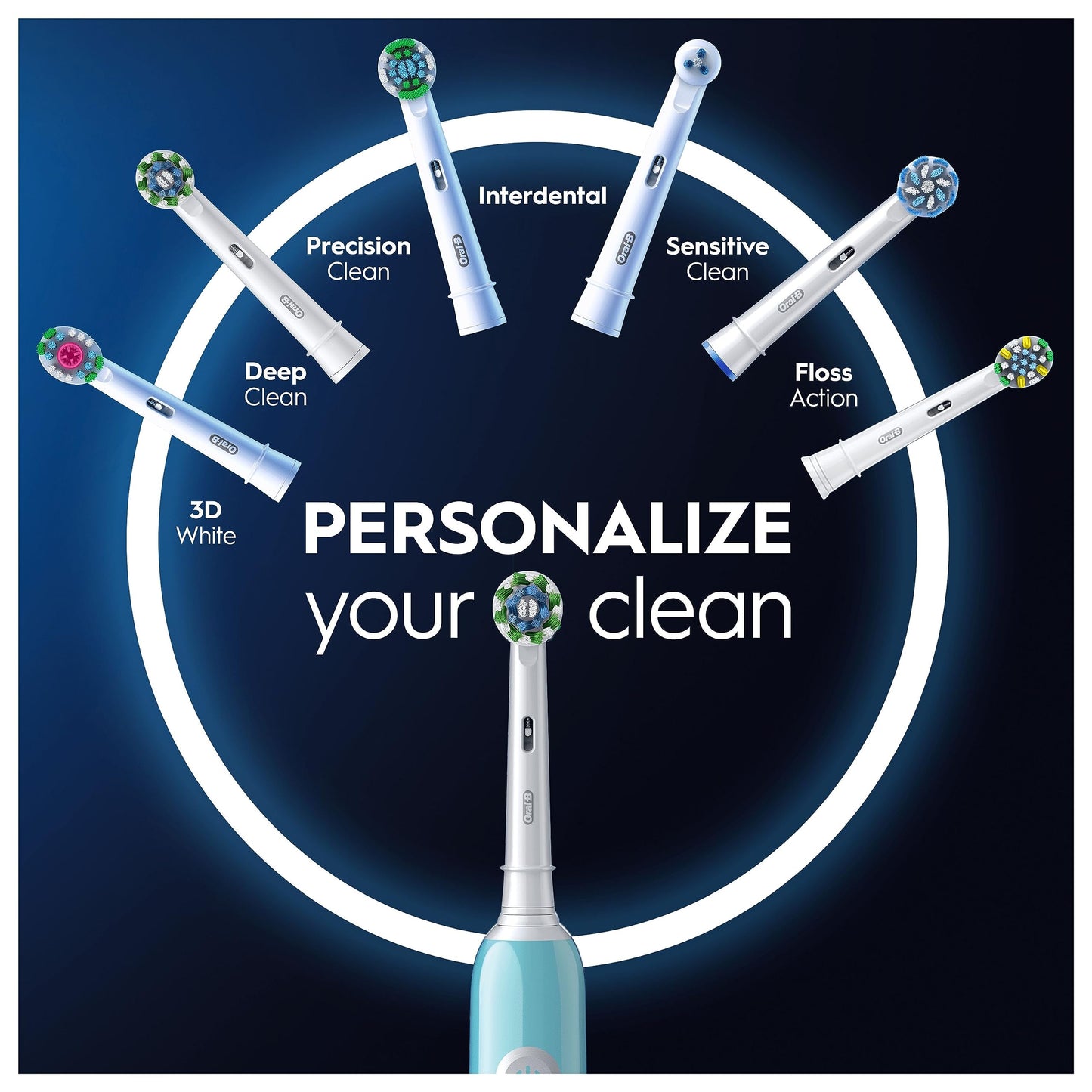 Oral-B Pro 1 Electric Toothbrushes Adults, Oral B Electric Toothbrush, With 3D Cleaning, 1 Toothbrush Head, Gum Pressure Control, 2 Pin UK Plug, Blue, Travel Electric Toothbrush