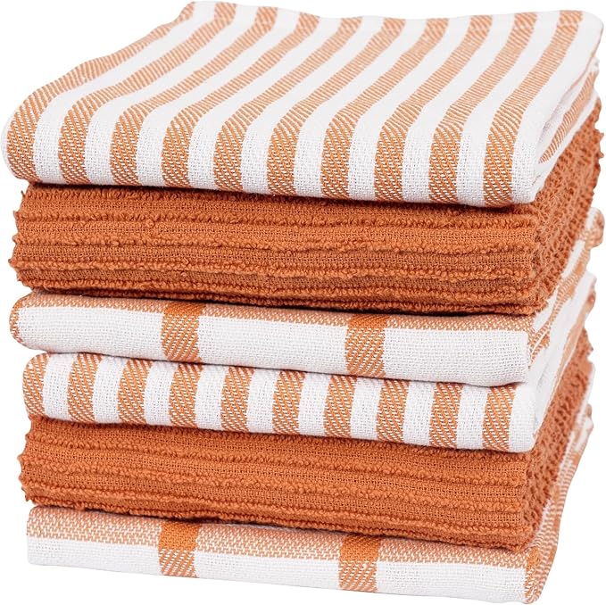 KAF Home Premium Kitchen Towels, Large 100% Cotton, Flat & Terry Absorbent Dish