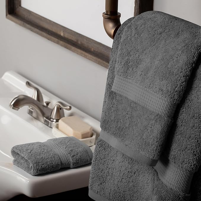 SUPERIOR Egyptian Cotton Pile 3 Piece Towel Set, Includes 1 Bath, 1 Hand