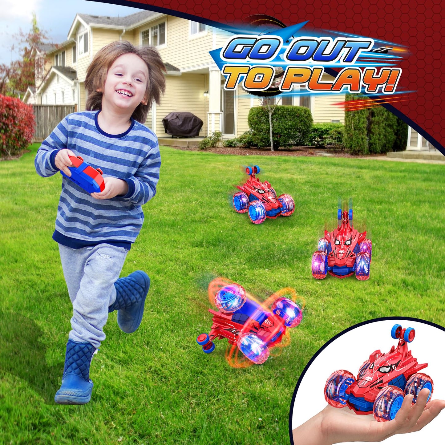 Dreamlandia Remote Control Cars Toys for 3-10 Year Old Boys Girls, Monster Truck Kids Boys Toys age 3-12 Outdoor Garden Games Rc Car 3-10 Year Old Boy Girls Gifts Birthday Presents