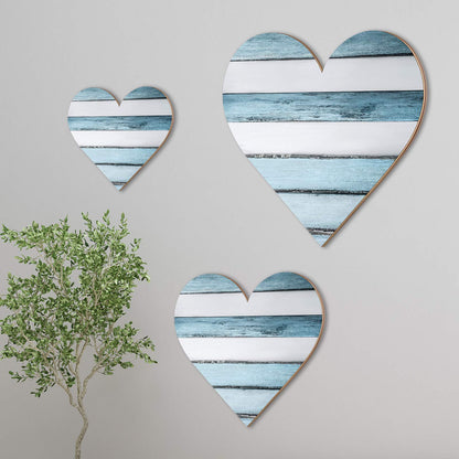 Jetec 3 Pcs Wood Heart Wall Decor Heart Shaped Wooden Sign Rustic Hanging Love Plaque for Kitchen Bedroom Bathroom Living Room Home Farmhouse gifts, 3 Sizes