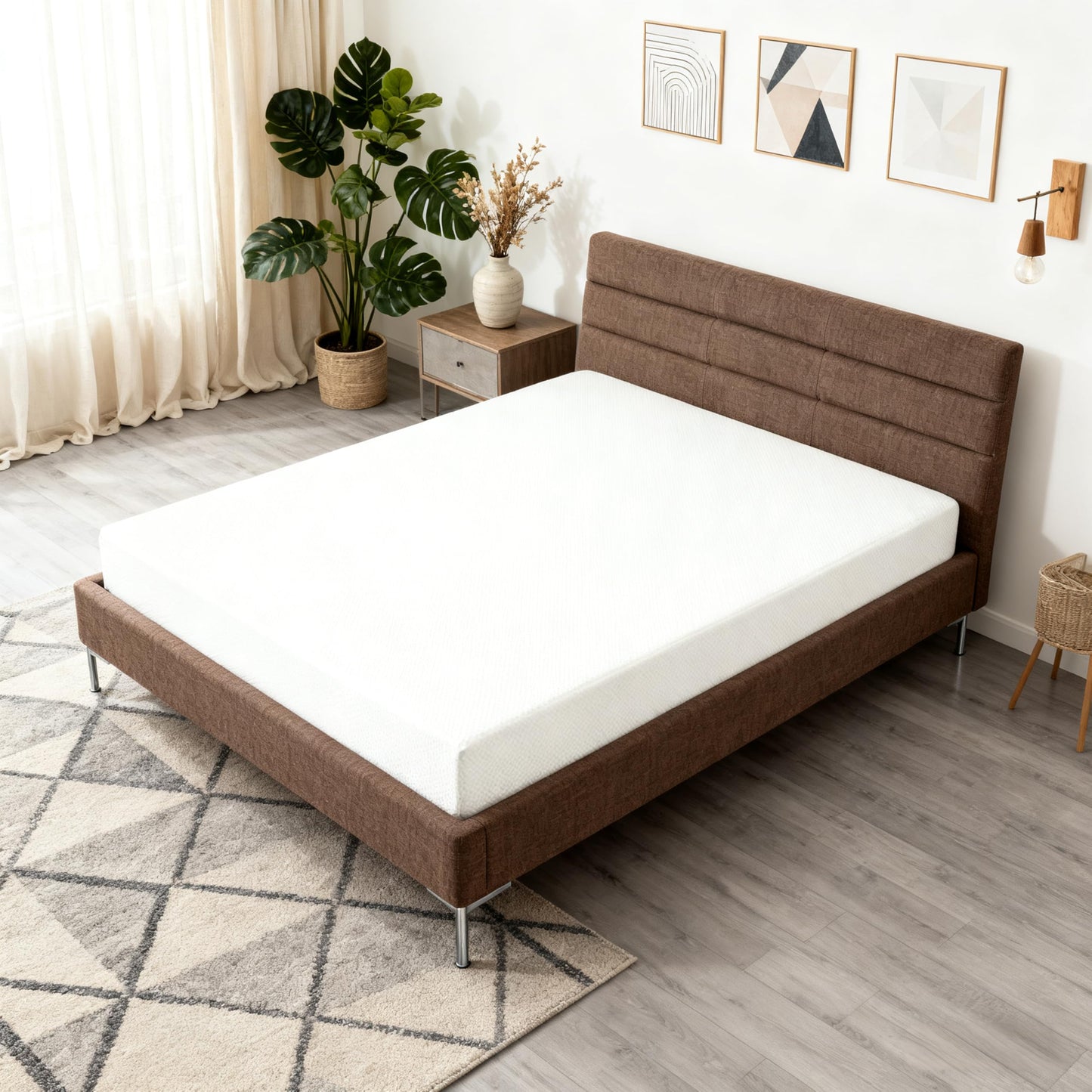 6-Inch Twin Memory Foam Mattress in a Box, Green Tea & Charcoal Infused, Pressure-Relieving Support, Fiberglass Free, White, 75" x 39" x 6" (Bed Not Included)