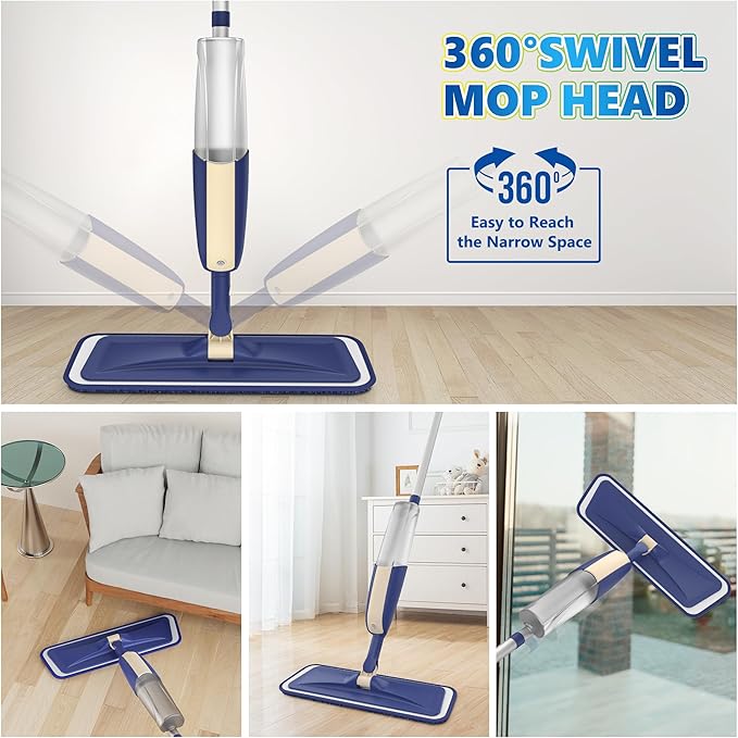 Spray Mops for Hardwood Floor Cleaning: MEXERRIS Wet Mops Dry Dust Mop