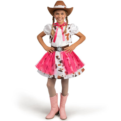 Spooktacular Creations Halloween Cowgirl Costume for Girls, Toddler White Cowgirl Dress Outfit with Western Hat for Kids Dress-Up, Cosplay and Themed Party (Large, 10-12 yrs)
