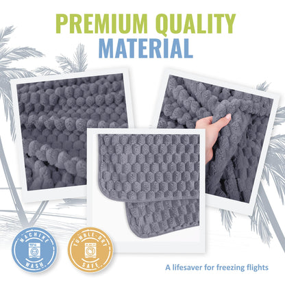 BOACAY Packable Travel Blanket for Airplane, Car - Compact Office Blanket - Portable Pillow for Adults, Kids with Case, Luggage Sleeve, Backpack Clip