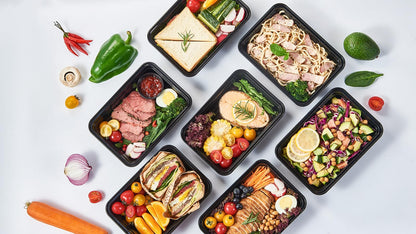 Jaluxing 32 oz 50Pack Plastic Meal Prep Food Storage Containers with Lids Reusable 1 Compartment To Go Lunch Box Black Extra Large &Thick Microwave Freezer Safe BPA Free Stackable (Formerly FULING)