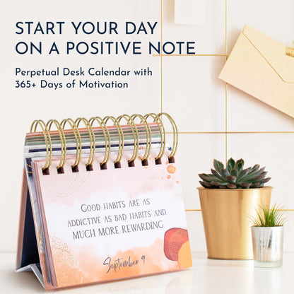 Motivational Daily Flip Calendar with 366 Inspirational Quotes – Inspirational Gifts for Women, Perpetual Desk Calendar, Office Decor for Women, Daily Affirmations, Motivational Desk Decor