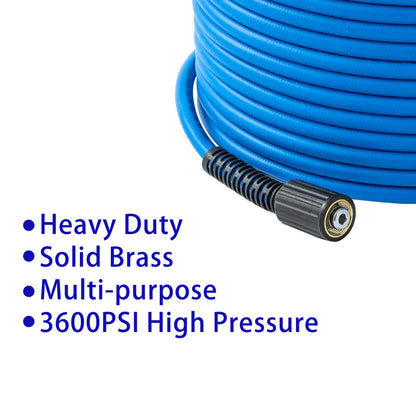 FIXFANS Pressure Washer Hose – 1/4" X 50 FT High Power Washer Extension Hose – Kink & Wear Resistant High Pressure Hose for Replacement – Compatible with M22 Fittings – 3600PSI