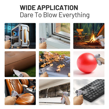 Compressed Air Duster, Ergonomic Design 250,000 RPM Compressed Canned Air Alternative, 3-Gear Powerful Blower for Computer Keyboard, PC Cleaning,Appliance,Car,Home and Outdoor