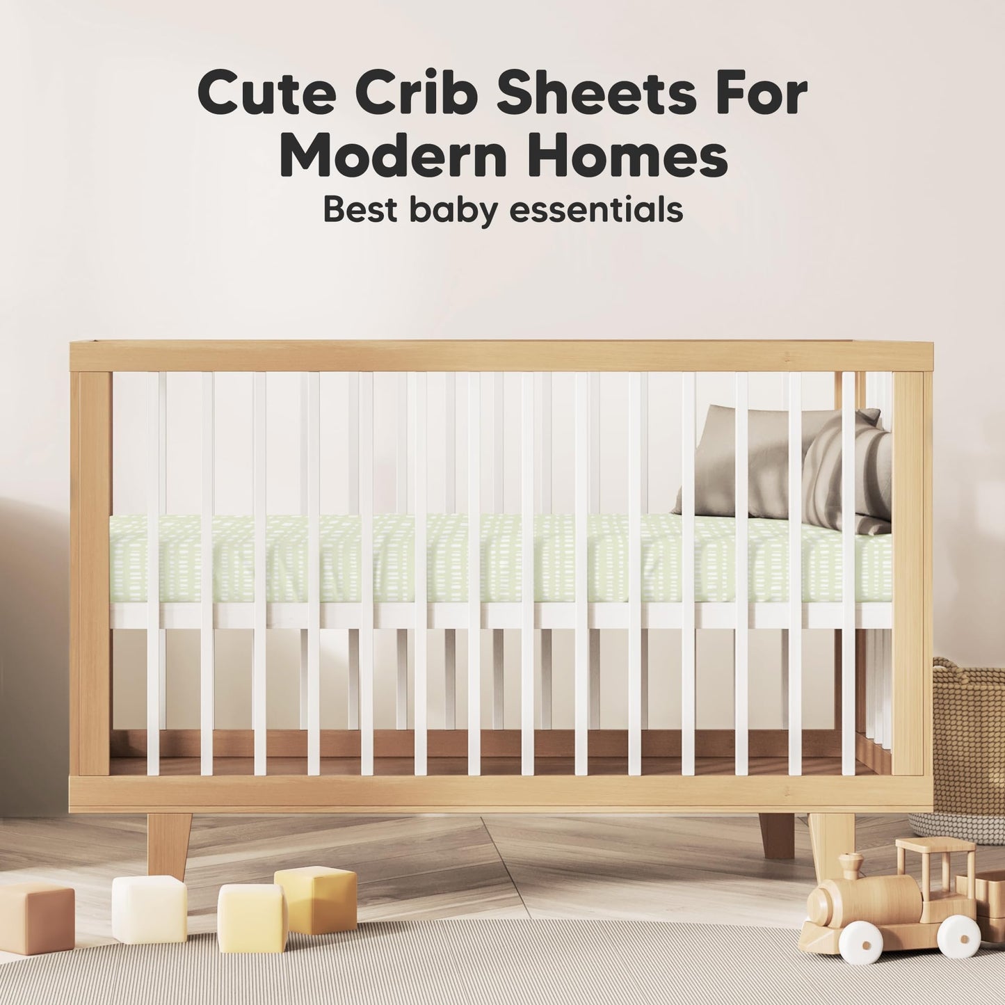 KeaBabies 2-Pack Organic Cotton Crib Sheets for Boys, Girls - 52x28 Fitted Crib Mattress Sheet Neutral, Breathable Cover for Baby Bed Set, Toddler Mattress, Soft & Cute Prints (Fleur)