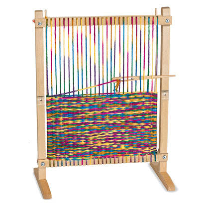 Melissa & Doug Wooden Multi-Craft Weaving Loom – Adjustable Wooden Frame with Oversized Needle & 83m Rainbow Yarn – Creative Arts & Crafts Kit for Kids Age 6 Plus
