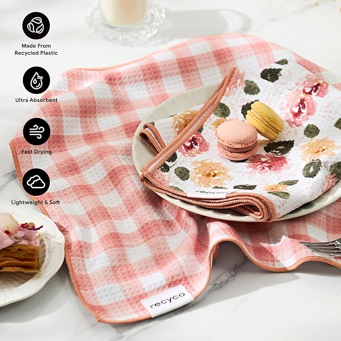 RECYCO Waffle Kitchen Towel Set of 2
