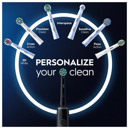 Oral-B Pro 3 2x Electric Toothbrushes For Adults, Gifts For Women / Men, 2 Handles & 2 Cross Action Toothbrush Heads, 3 Modes, Teeth Whitening, 2 Pin Plug, 3900, Black & Pink