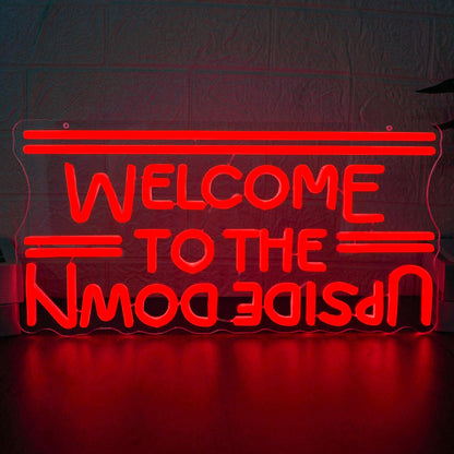 Welcome To The Upside Down Neon Sign Dimmable Neon Lights for Wall Décor USB Powered LED sign for Bedroom Game Room Man Cave Great Gift for Birthday christmas etc;(16.4 * 8.3 inches)