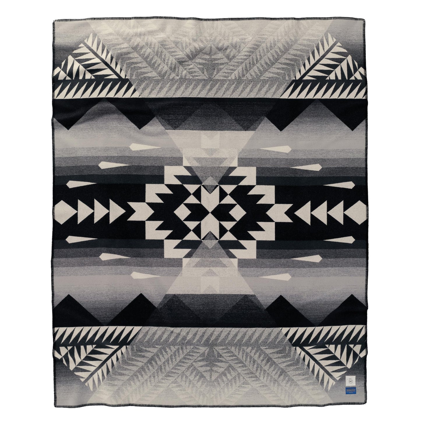 Pendleton American Indian College Fund Blanket - 64" x 80" Wool Cotton Soft, Reversible Blanket, Ultrasuede Binding, Made in USA - Nike N7 Peaks