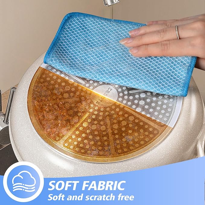 KinHwa Kitchen Washcloths for Dishes Absorbent Microfiber Dish Cloths Quick Dry