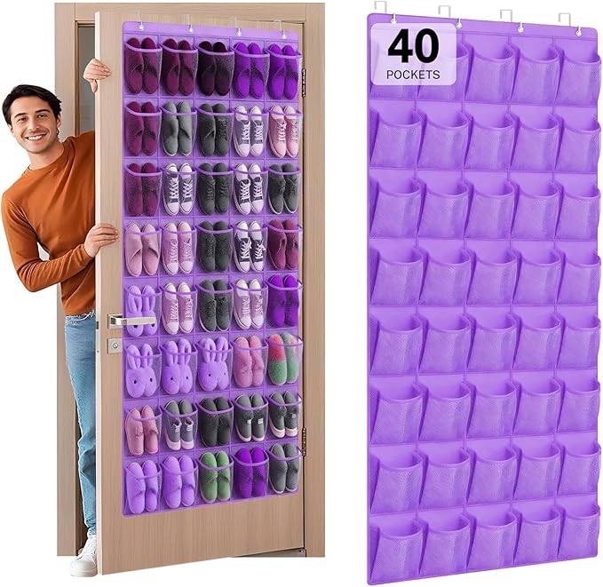 40-Pocket Over the Door Shoe Organizer