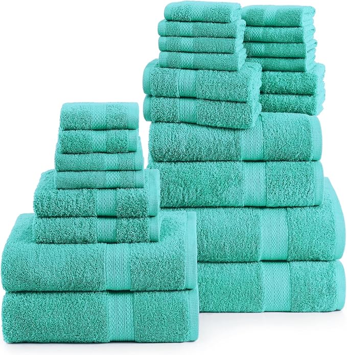LANE LINEN 24 PCs 100% Cotton Bath Towels Set