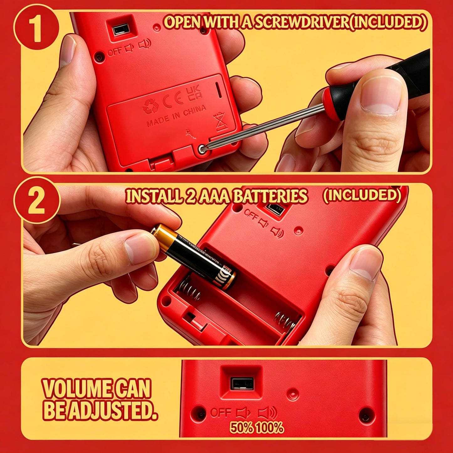 Sound Effects Machine - Gifts for Boys - 20 Hilarious Sounds - Boys Prank Gifts for Kids - 3 4 5 6 7 8 9 10 Year Old Boy Gift - Fun Boys Toys Age 3-13 - Cool Gadgets for Teens Gift (red-B)