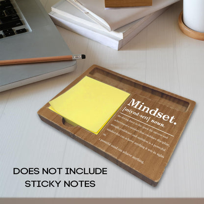 Ogleqoo Wooden Desk Note Pen Holder, Inspirational Mindset Office Desk Decor Gifts, Motivational Office Decor with Quotes, Thank You Teachers Day Gifts for Colleague Family Friends-A11