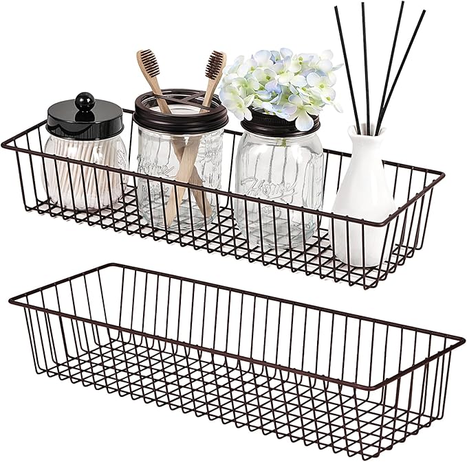 Farmhouse Decor Metal Wire Storage Organizer Bin Basket