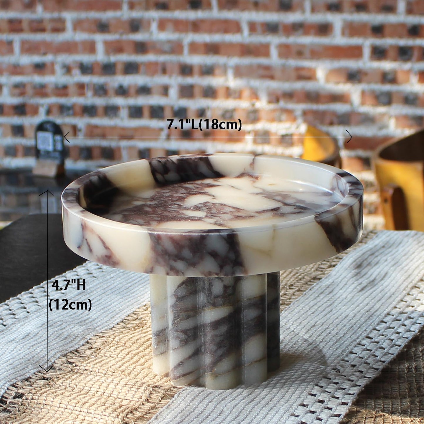 Natural Marble Tray with Legs, Vanity Decorative Tray for Countertop Organizer, Catchall Tray for Perfume, Candles, Jewelry Dish