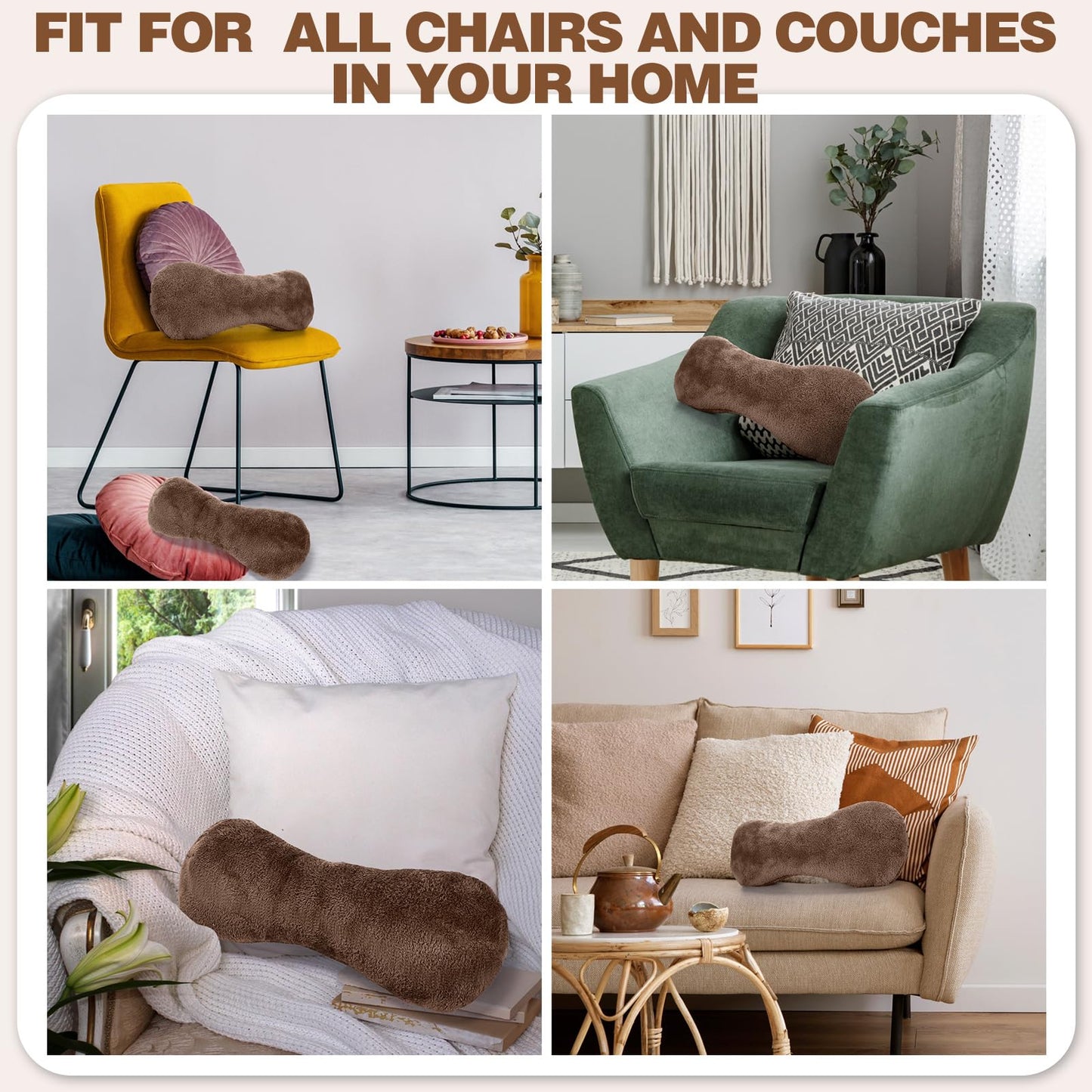 1 Pc Neck Pillow for Recliner Headrest Pillow Bone Shaped Chair Plush with Adjustable Strap Neck Support and Pain Relief Curve Head Cushion for Car Travel Airplane (Grey)