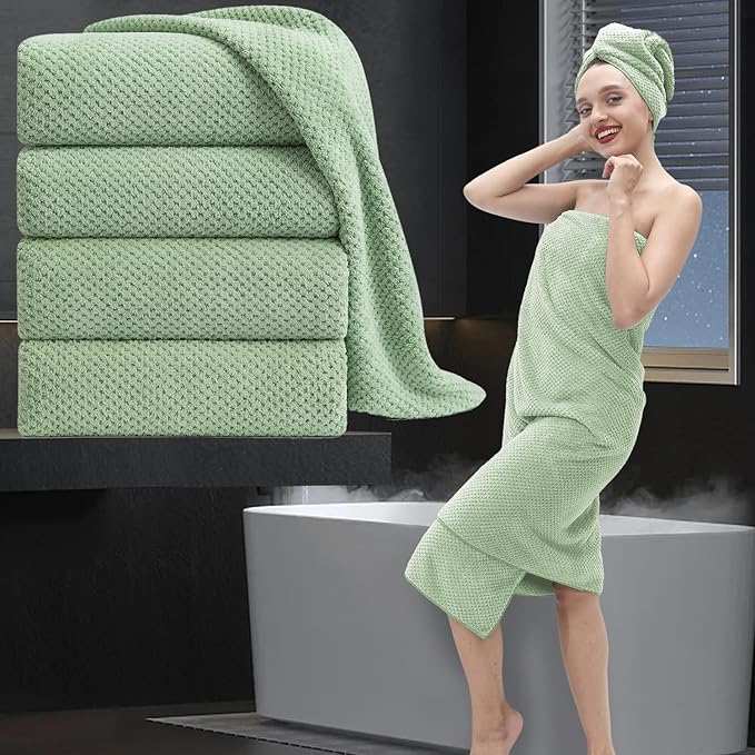Extra Large Bath Towel Set of 4, Oversized Bath Sheet Super Soft Highly