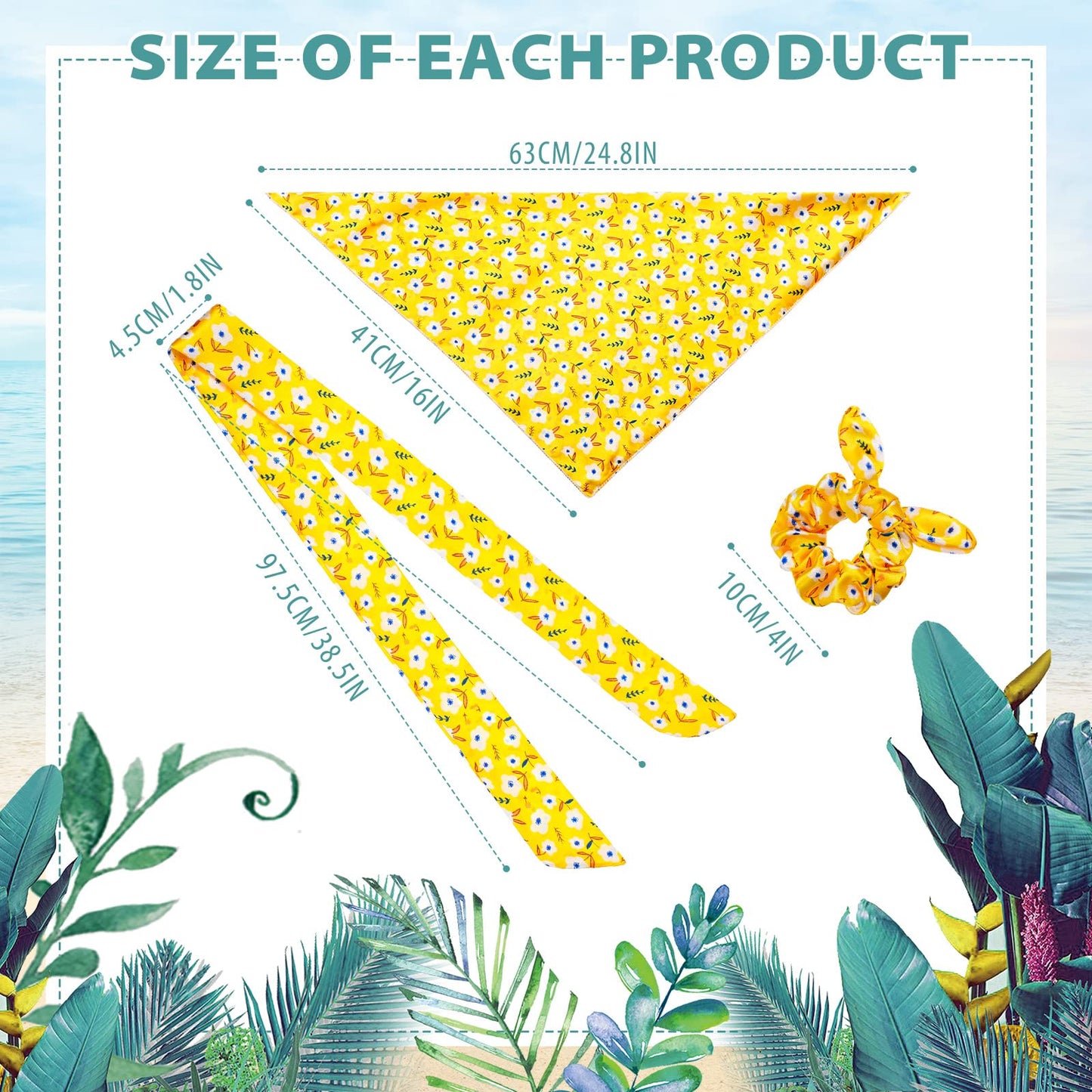 Hanaive 12 Pack Dog Bandanas & Matching Scrunchie Set Dog and Owner Matching Clothes Flower Pet Scarf Bibs with Hair Tie Headbands for Small Puppy Pet Owner Mom Outfit Gift