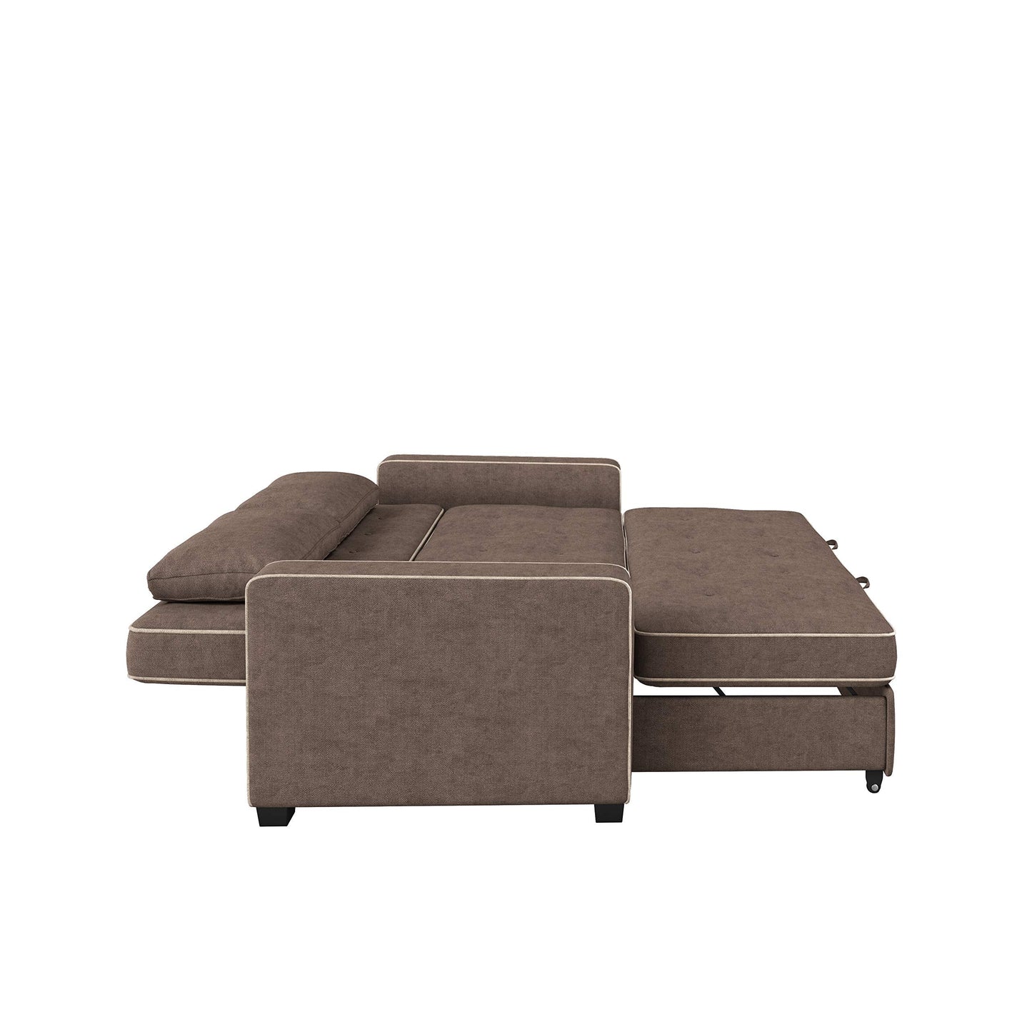 Serta Ainsley Loveseat with Pull Out Sleeper Microfiber Java Full
