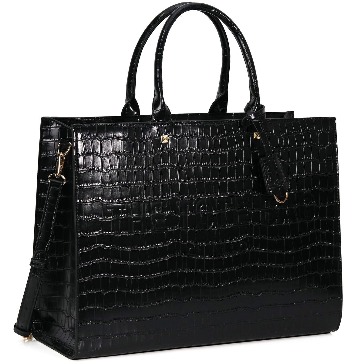 Chinllo Tote Bag for Women Top Handle Satchel Purse and Handbags with Shoulder Strap (D.Black-Mc)