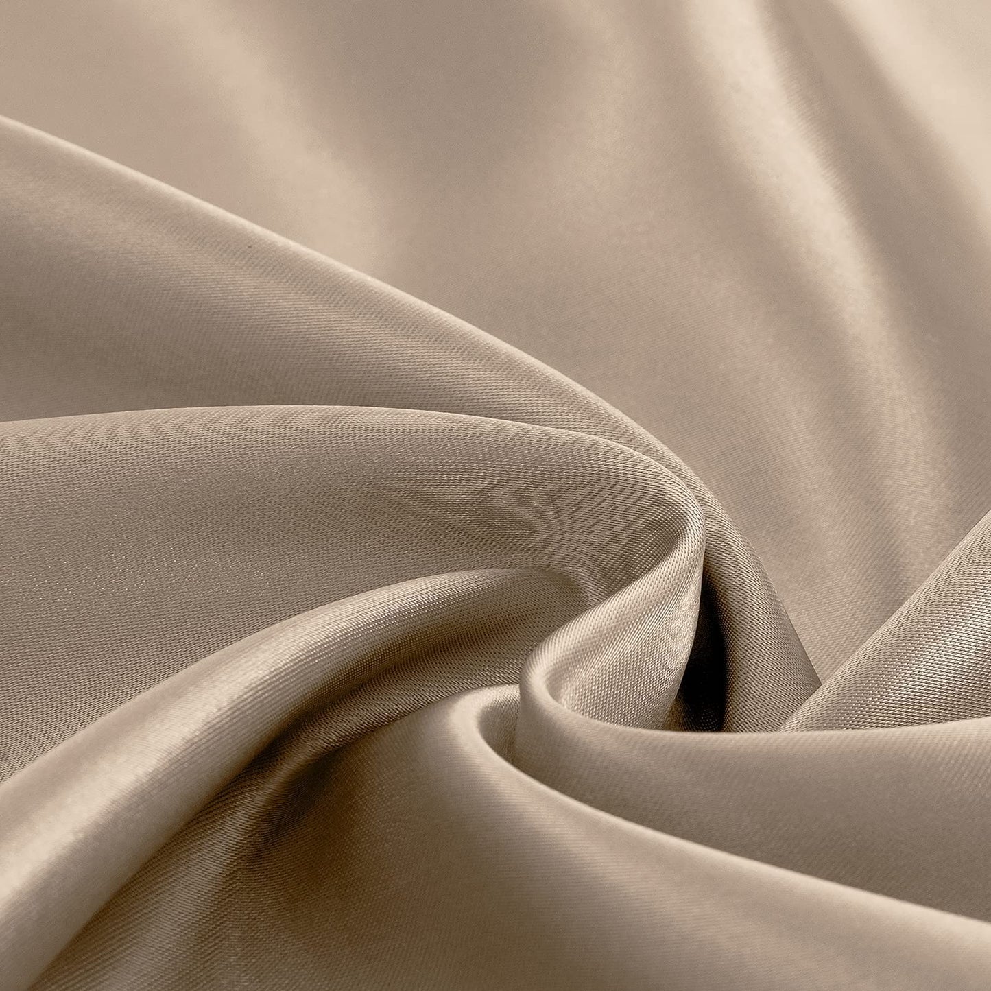 Homiest 4pcs RV Short Queen Satin Sheets Set Luxury Silky Satin Bedding Set with 10" Deep Pocket, Camper Queen Sheets, 1 Fitted Sheet + 1 Flat Sheet + 2 Pillowcases (RV Short Queen, Taupe)