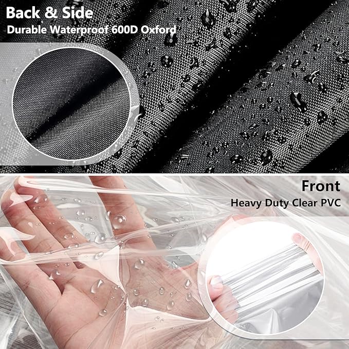 Waterproof Shelf Cover,Outdoor 600D Heavy Duty Dustproof Storage Shelves Cover,30''x14''x62'' Shelf Covers for Wire Shelving with Zippers,Storage Rack Covers with Clear Front