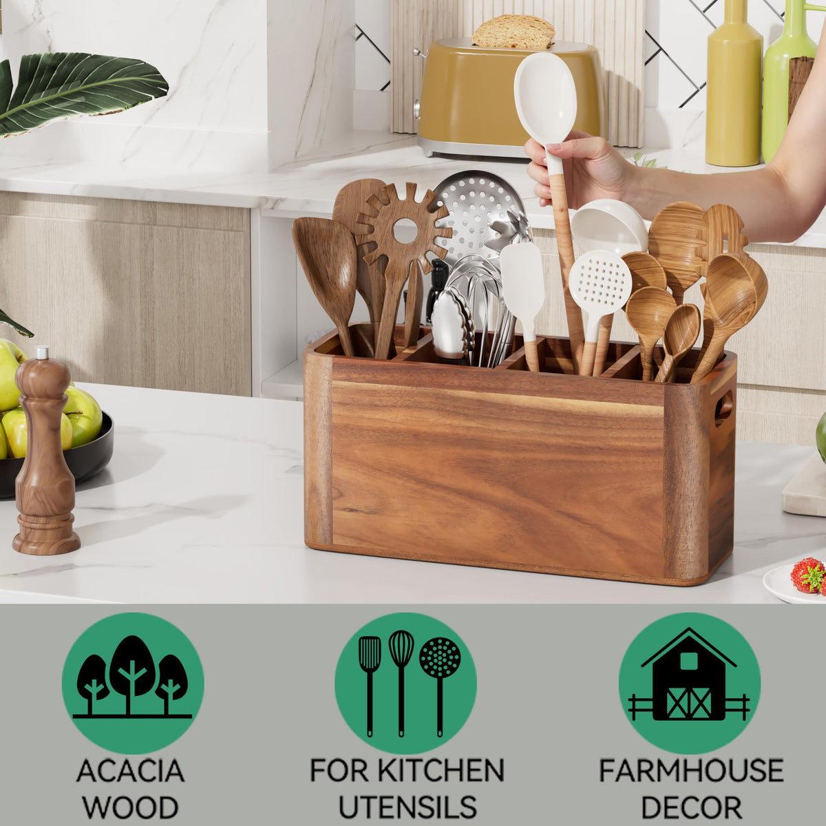 ZUJJAFY Extra Large Kitchen Utensil Holder