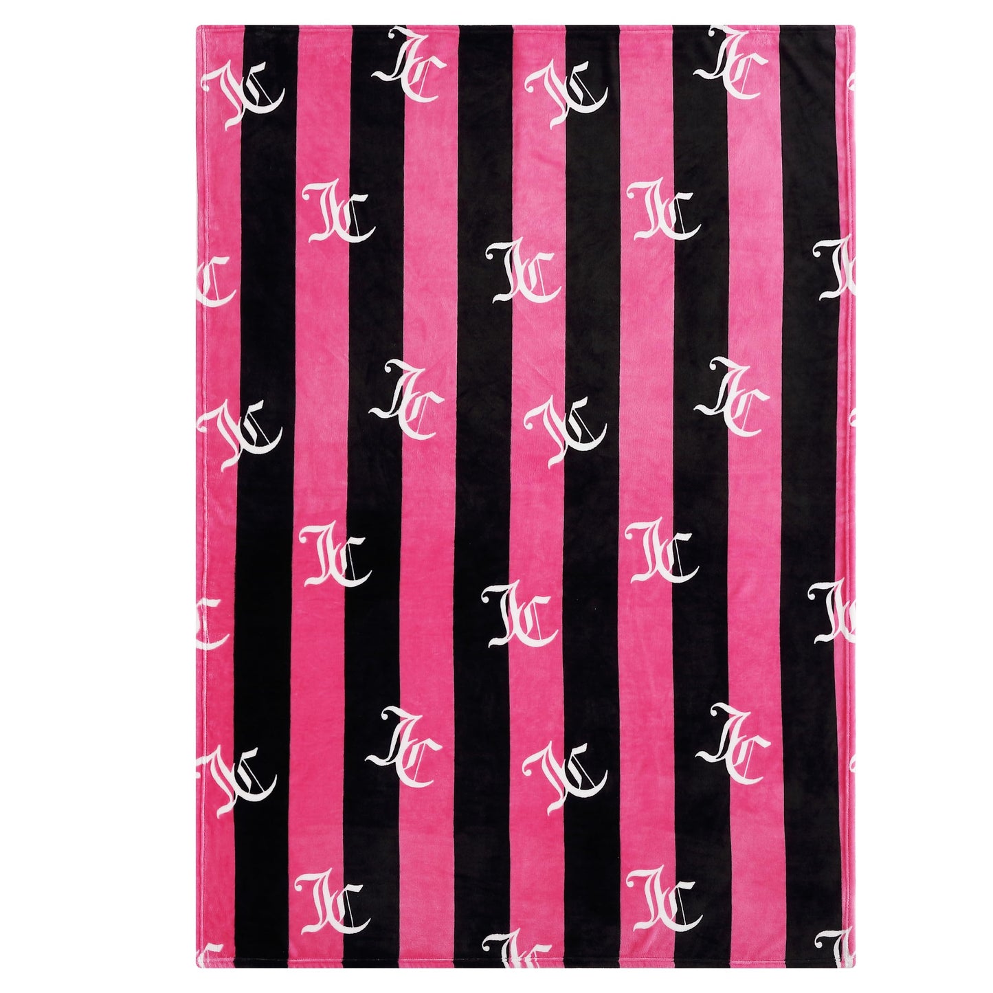Juicy Couture Cabana Plush Hot Pink Striped 50"X70" Fuzzy Throw Blanket - Luxurious Microfiber Plush Blanket for Ultimate Comfort and Cozy Warmth
