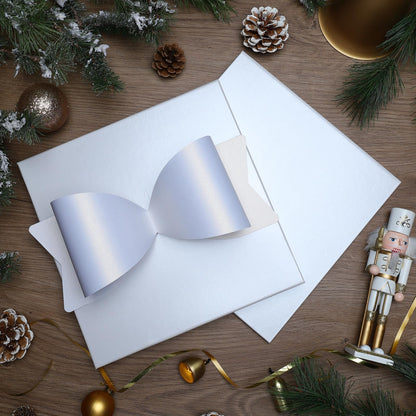 LaRibbons Large White Gift Boxes with Lid and Bow – 10x10x10 Inch Collapsible Square Box for Birthday, Wedding, Baby Shower, Christmas, Party Gifts, All Occasion
