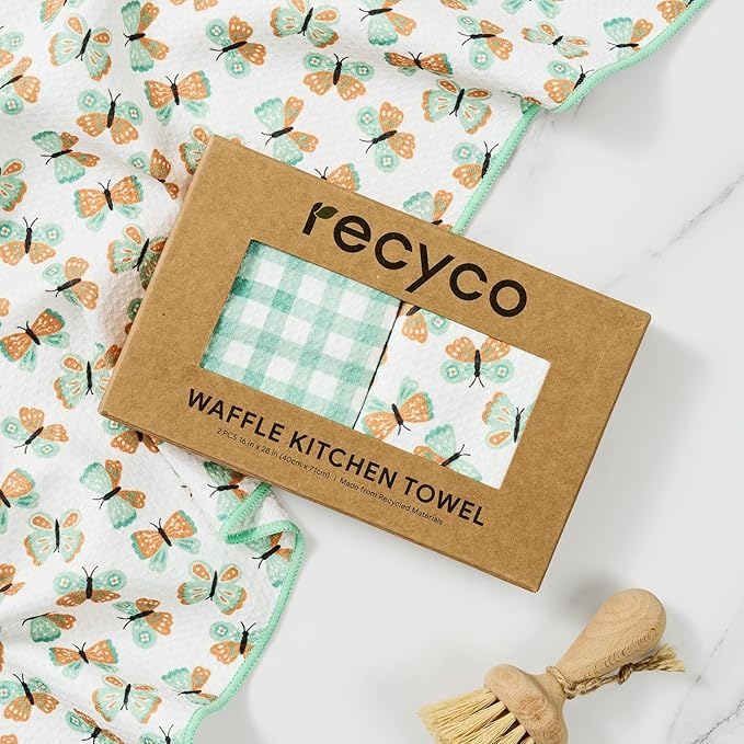 RECYCO Waffle Kitchen Towel Set of 2