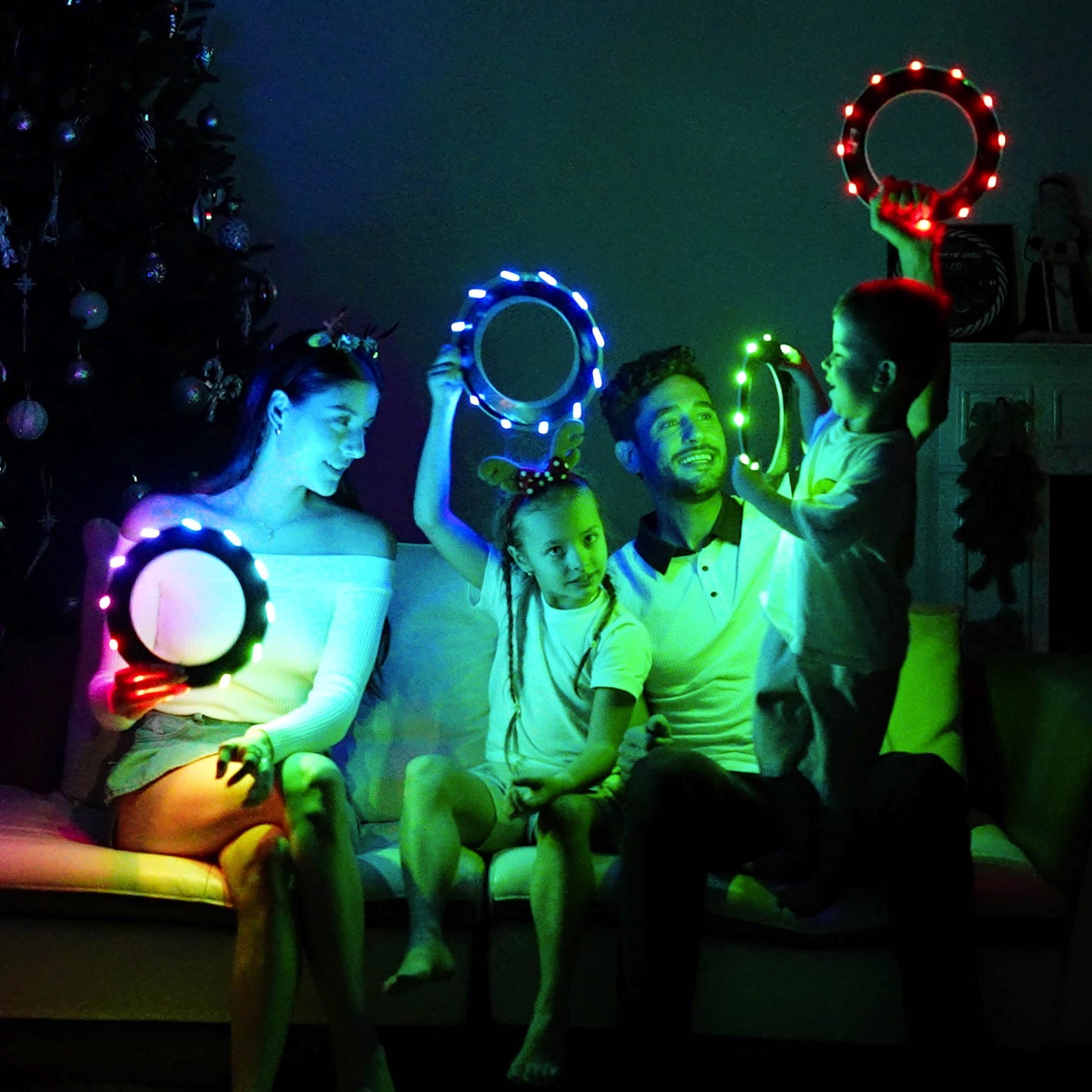 TOSY Flying Ring - 12 LEDs, Super Bright, Lost Mode, Auto Light Up, Camping Essentials for Kids/Teens/Boy/Girl, Safe & Soft, Waterproof, Pool/Beach Games, Lightweight Toy (Blue)
