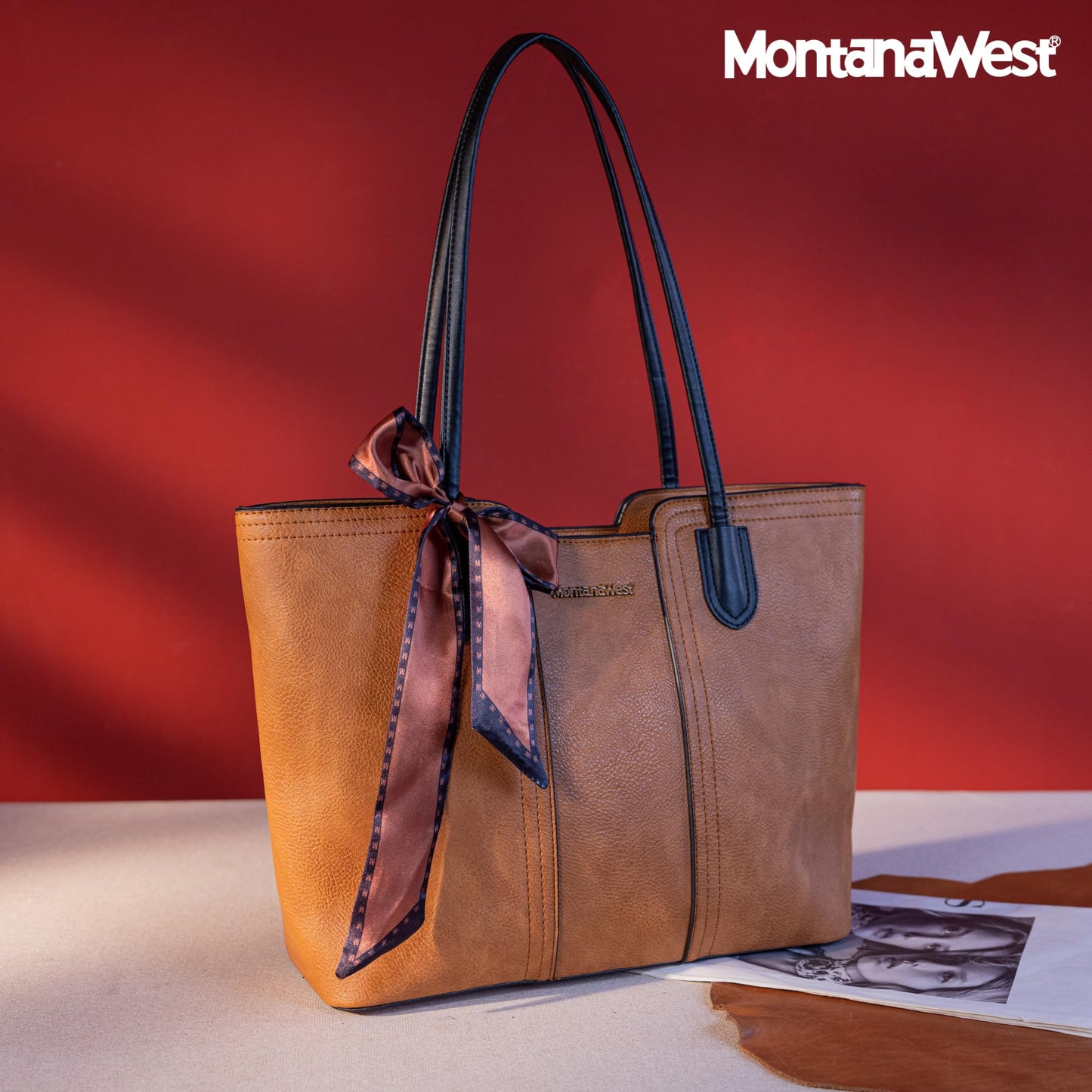 Montana West Tote Bags for Women Medium Top Handle Satchel Purses Large Shoulder Handbag Hobo Bags Brown MWC-323BR