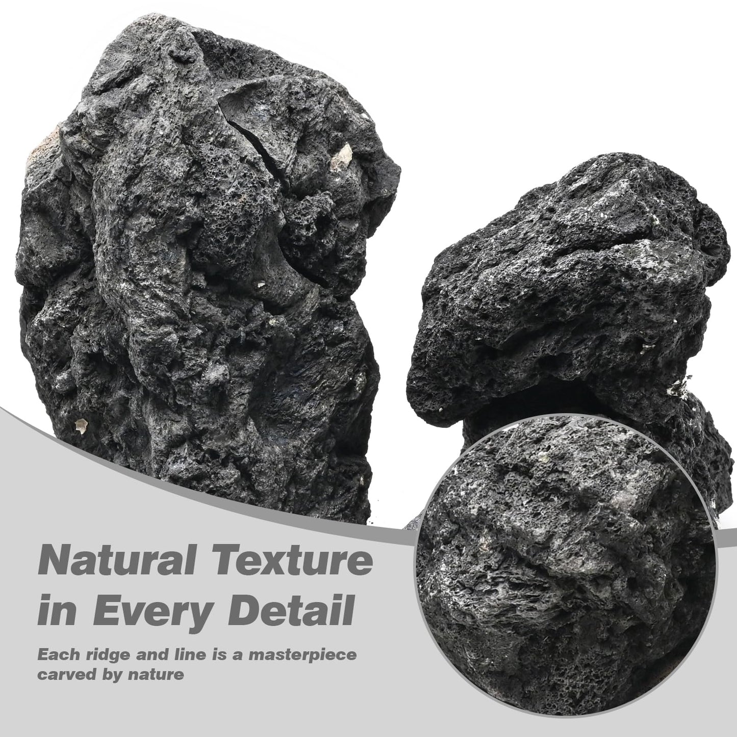 Black Lava Rocks 10lb Natural Volcanic Stones for Aquarium Fish Tank Fire Pit Succulent Planters Bonsai Garden Aquascaping Decor,6-8 Pcs 4-7 inches