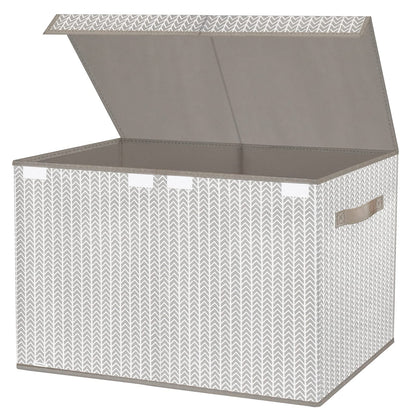 VERONLY Toy Box Chest Organizer Bins for Boys Girls Kids, Large Collapsible Fabric Storage Container with Flip-Top Lid & Handles for Clothes,Blanket,Nursery,Playroom,Bedroom,Tree Branch Pattern (Gray)