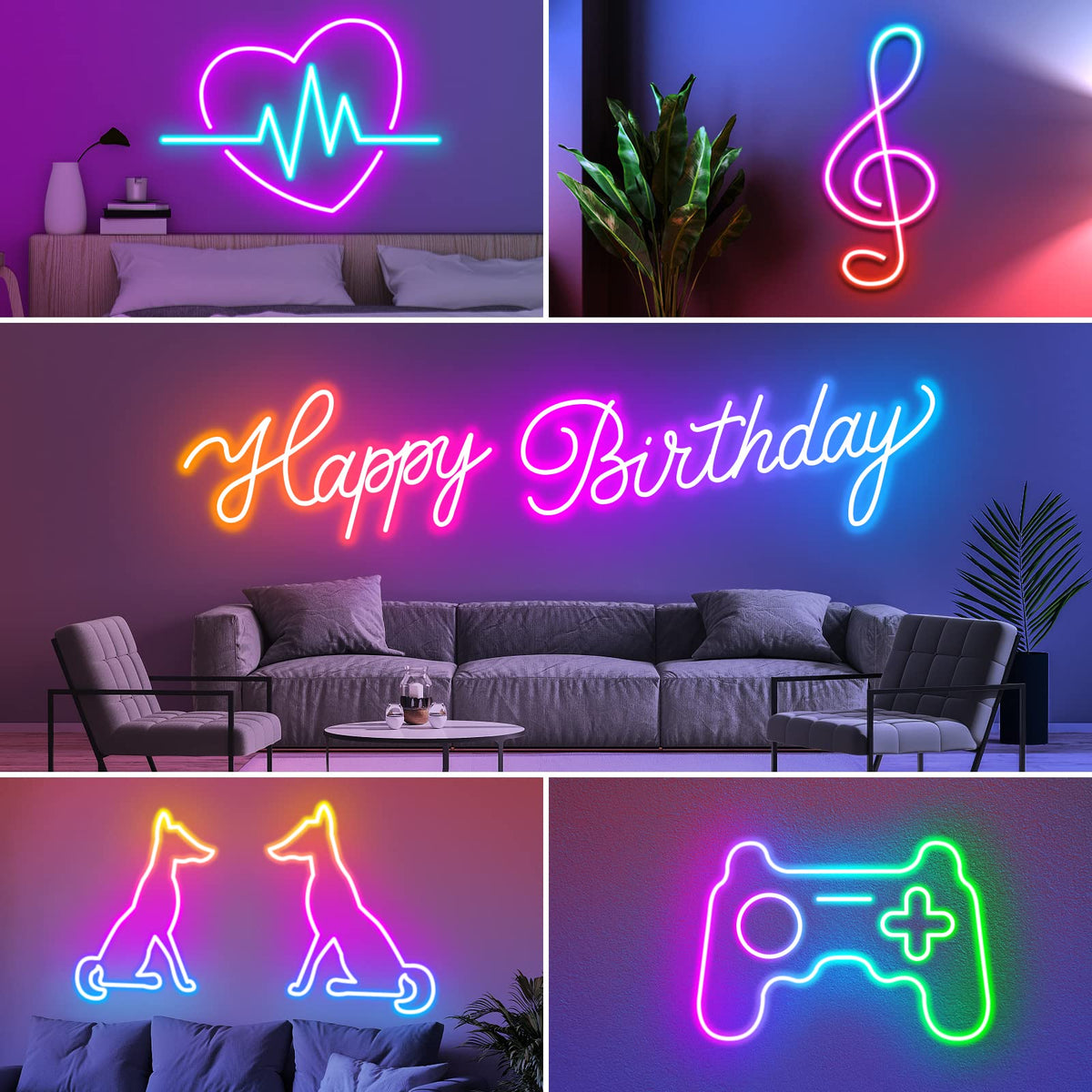 AILBTON 20Ft Neon Rope Lights,Flexible Led Rope Lights Control with App/Remote,Multiple Modes Music Sync Gaming RGB Led Neon Lights for Bedroom Outdoor