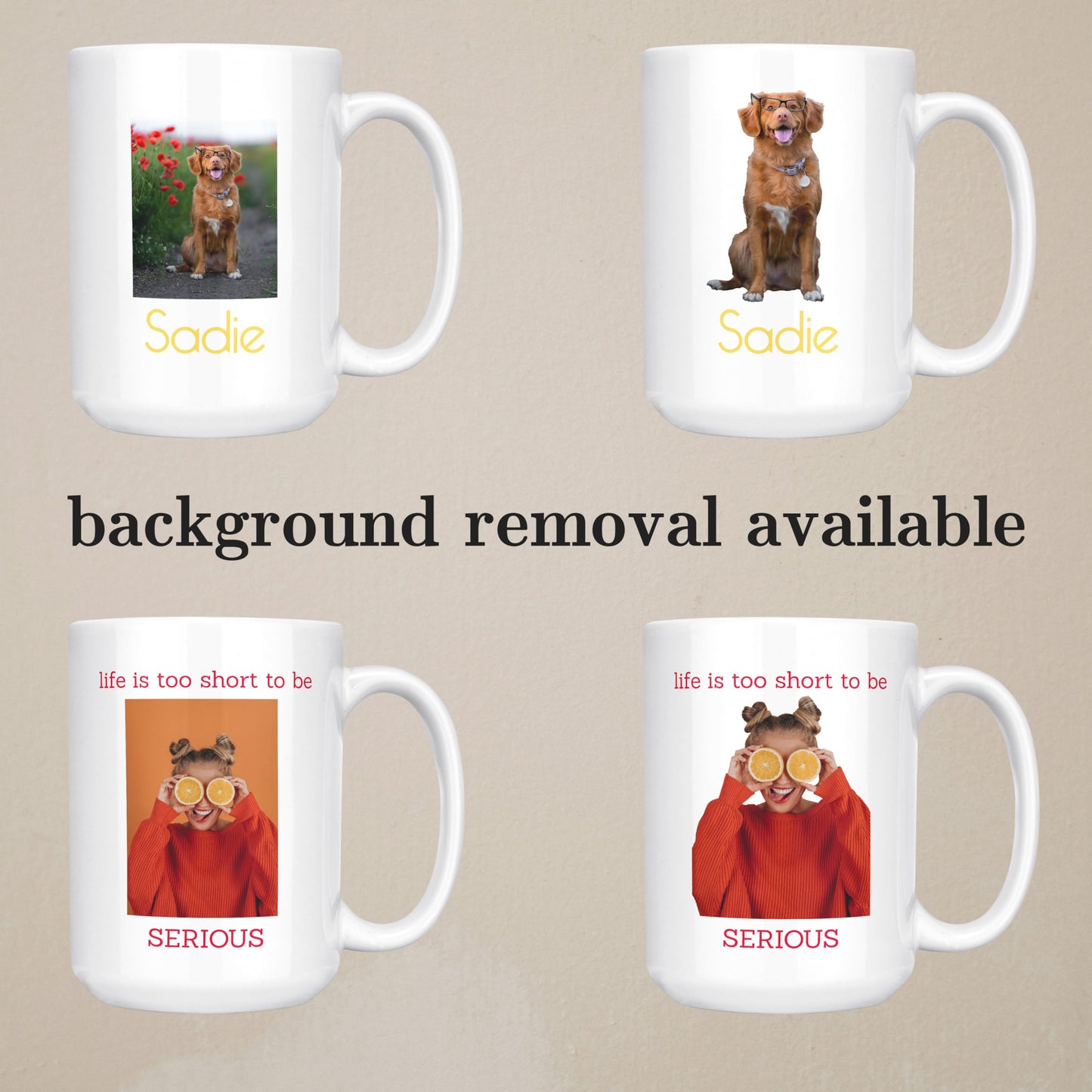 Personalized Coffee Mug, Custom Photo Text 15oz Ceramic Mug, Customized Picture Name Tea Cup, Unique Gift Idea, Taza Cafe Personalizadas Fotos, Cute Custom Gifts Mom Women Men, Father's Day, Black
