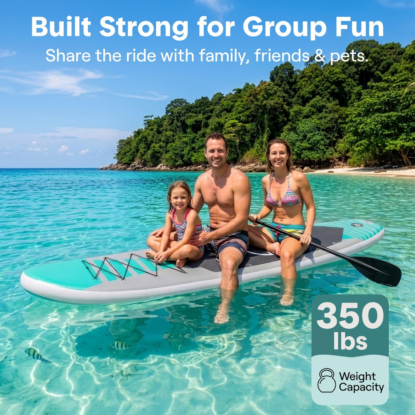 SereneLife Inflatable Stand Up Paddle Board - Wide Stable Design, Non-Slip Deck for Adults & Youth with Premium Paddle Board Accessories: Carry Bag, Dual Action Pump, Paddle, Ankle Leash - 10'6"
