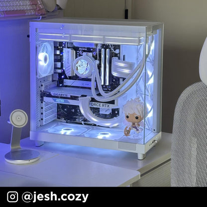 NZXT H6 Flow | CC-H61FB-01 | Compact Dual-Chamber Mid-Tower Airflow Case | Panoramic Glass Panels | High-Performance Airflow Panels | Includes 3 x 120mm Fans | Cable Management | Black
