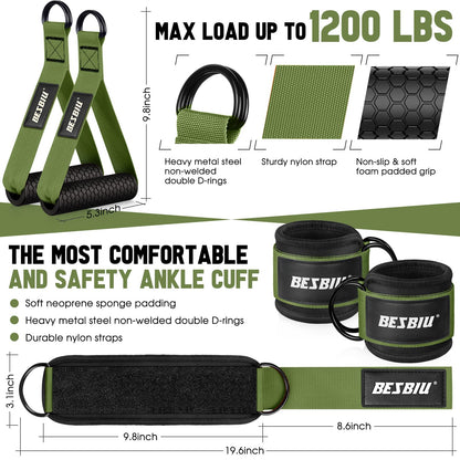 Heavy Resistance Bands for Working Out, 300lbs/360lb/420lb Exercise Bands Workout Bands with Handles, Door Anchor, Ankle Straps, Home Gym Workout Equipment for Men Fitness Strength Training Stretching