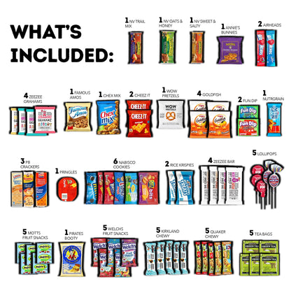 CRAVEBOX Snack Box (110 Count) Easter Variety Pack Care Package Gift Basket Adult Kid Guy Girl Women Men Birthday College Student Office College Back to School