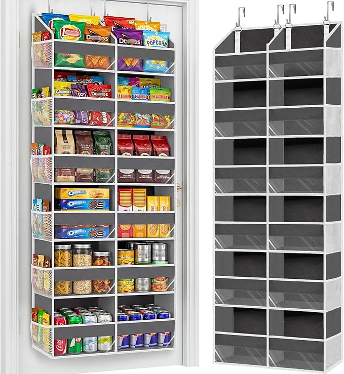 Over the Door Organizer 6 Tiers, Extra Large Behind Door Storage of 12